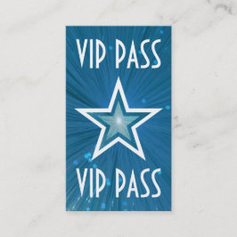 Blue Star 'VIP PASS' visitekaartje wit achterzijde