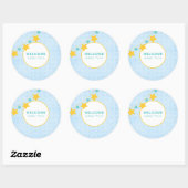  Blue Star Welkom Baby Ronde Sticker (Vel)