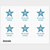 Blue Star 'with Love from' vierkante sticker wit (Vel)