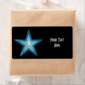 Blue Star 'Your Text' étiquette grand noir (En situation)