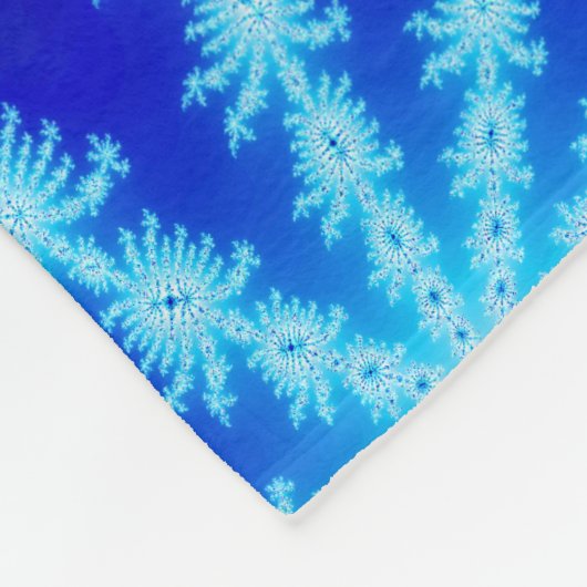 Blue Starburst Mandelbrot Psychedelic Fractal Fleece Deken (Hoek)