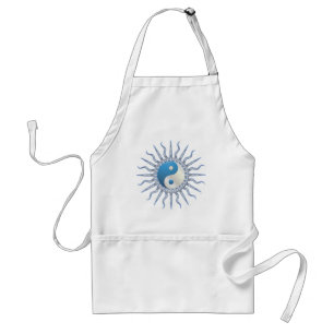 Blue Starburst Yin Yang Standaard Schort