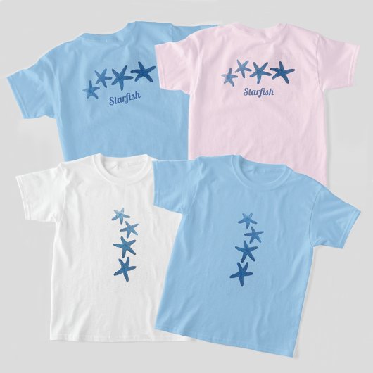 Blue Starfish Aangepast met naam T-shirt