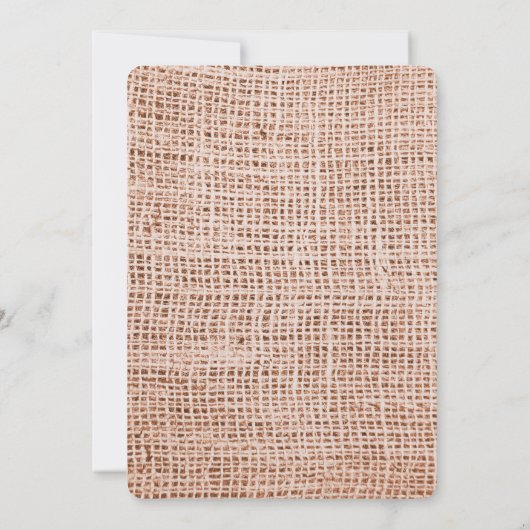 Blue Starfish Beach Burlap Wedding Invitations Kaart (Achterkant)