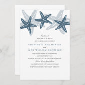 Blue Starfish Beach Wedding Invitation (Devant / Derrière)