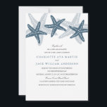 Blue Starfish Beach Wedding Invitation<br><div class="desc">Plus de couleurs dans le Little Bayleigh Store!</div>