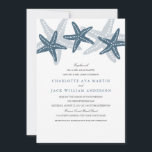 Blue Starfish Beach Wedding Invitation<br><div class="desc">Plus de couleurs dans le Little Bayleigh Store!</div>