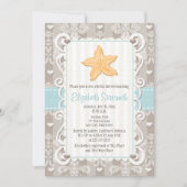 Blue Starfish Bridal Shower Invitations Kaart (Voorkant)