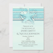 Blue Starfish Elégante plage à thème Invitations (Devant)