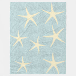 Blue Starfish Fleece Blanket Deken