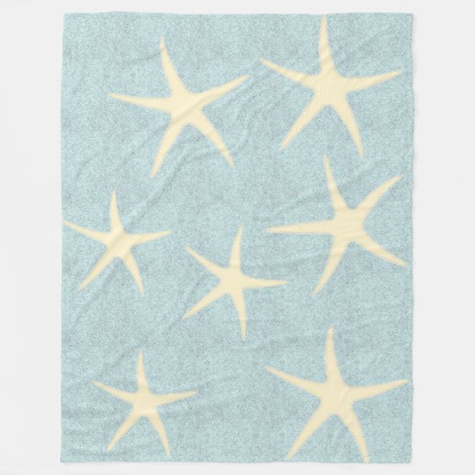 Blue Starfish Fleece Blanket Deken (Voorkant)
