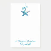 Blue Starfish kerstversiering gepersonaliseerd Post-it® Notes (Voorkant)