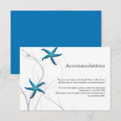 Blue Starfish met Silver Coral Wedding Insert Informatiekaartje (Voorkant / Achterkant)