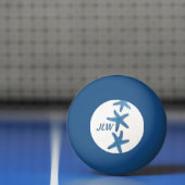 Blue Starfish Nautical Personalised Monogram Pingpongballen (Net)