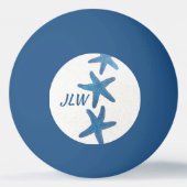 Blue Starfish Nautical Personalised Monogram Pingpongballen (Voorkant)
