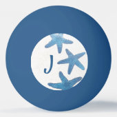 Blue Starfish Nautical Personalised Monogram Pingpongballen (Achterkant)