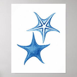 Blue Starfish no.3 strandwandbekleding Poster