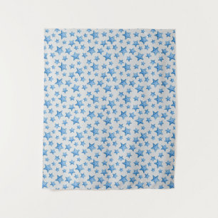 Blue Starfish Summer Beach Nautical Coastal Wandkleed