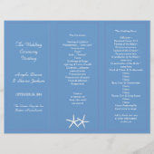 Blue Starfish Tri-Fold Wedding Programme Modèles (Devant)