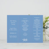 Blue Starfish Tri-Fold Wedding Programme Modèles (Debout devant)