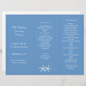 Blue Starfish Tri-Fold Wedding Programme Modèles (Devant / Derrière)