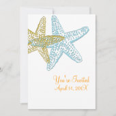 BLUE STARFISH WEDDING INVITATIONS KAART (Voorkant)