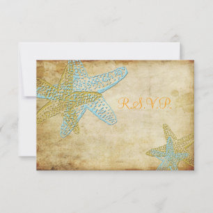  BLUE STARFISH WEDDING INVITATIONS RSVP KAARTJE