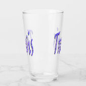 Blue Starry Travis Name Logo, Glas (Links)