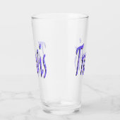 Blue Starry Travis Name Logo, Glas (Rechts)