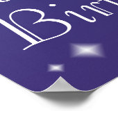 Blue Starry Unicorn Happy Birthday Poster (Hoek)