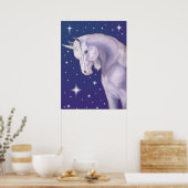 Blue Starry Unicorn Poster (Keuken)