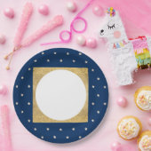 Blue Stars Christmas Party Papieren Bordje (Feest)