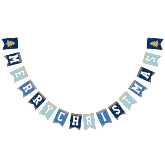 Blue Stars Christmas Party Vlaggetjes (Alle)