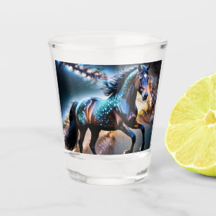 Blue Stars Galaxy Paard Shot Glas