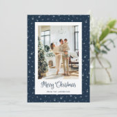 Blue Stars Photo Joyeuses Cartes de Noël (Debout devant)