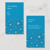 Blue Stars portrait bleu carte de visite (Devant / Derrière)
