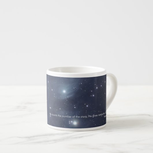 Blue Stars Psaumes Écriture Mug (Devant droit)