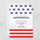 Blue Stars Red Stripes 4 juillet Invitations (Devant)