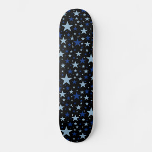 Blue Stars skateboard, zwarte achtergrond Skateboard