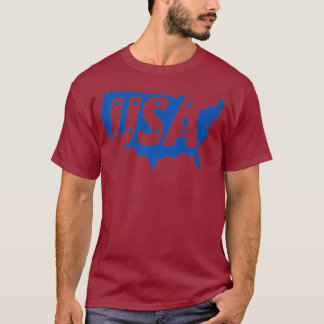 Blue Stars USA Verenigde Staten Kaart Love America T-shirt