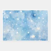 Blue Stars Wrapping Paper Flat Sheet Set van 3 (Voorkant 3)