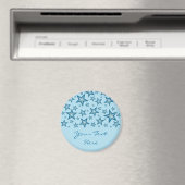 Blue Stars 'Your Text' frigo aimant rose pâle (In Situ (Lave-vaisselle))