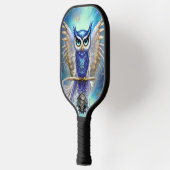 Blue Steampunk Owl Pickleball Paddle (Links)