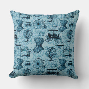 Blue Steampunk Pattern Sierkussen