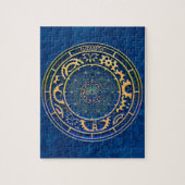 Blue Steampunk Retro  Rusty Art Deco Clock Legpuzzel (Verticaal)