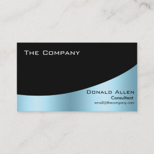Blue Steel Metal Professional Black Elegant Visitekaartje