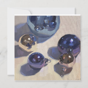 "Blue Steel" Platte blanco kerstkaart Kaart