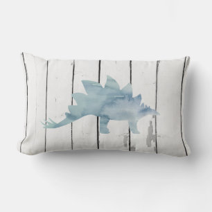 Blue Stegosaurus Dinosaur Shiplap Rustic Decor Kussen