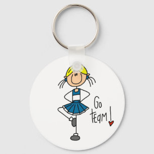 Blue Stick Figuur Cheerleader T-shirts en cadeautj Sleutelhanger