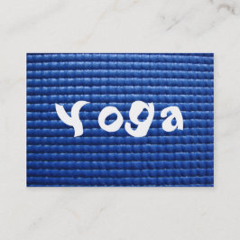 Blue Sticky Yoga Mat & Wood Floor Visitekaartje